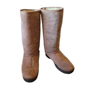 Ugg Chestnut Suede Water Resistant Knee High Boots Size 8